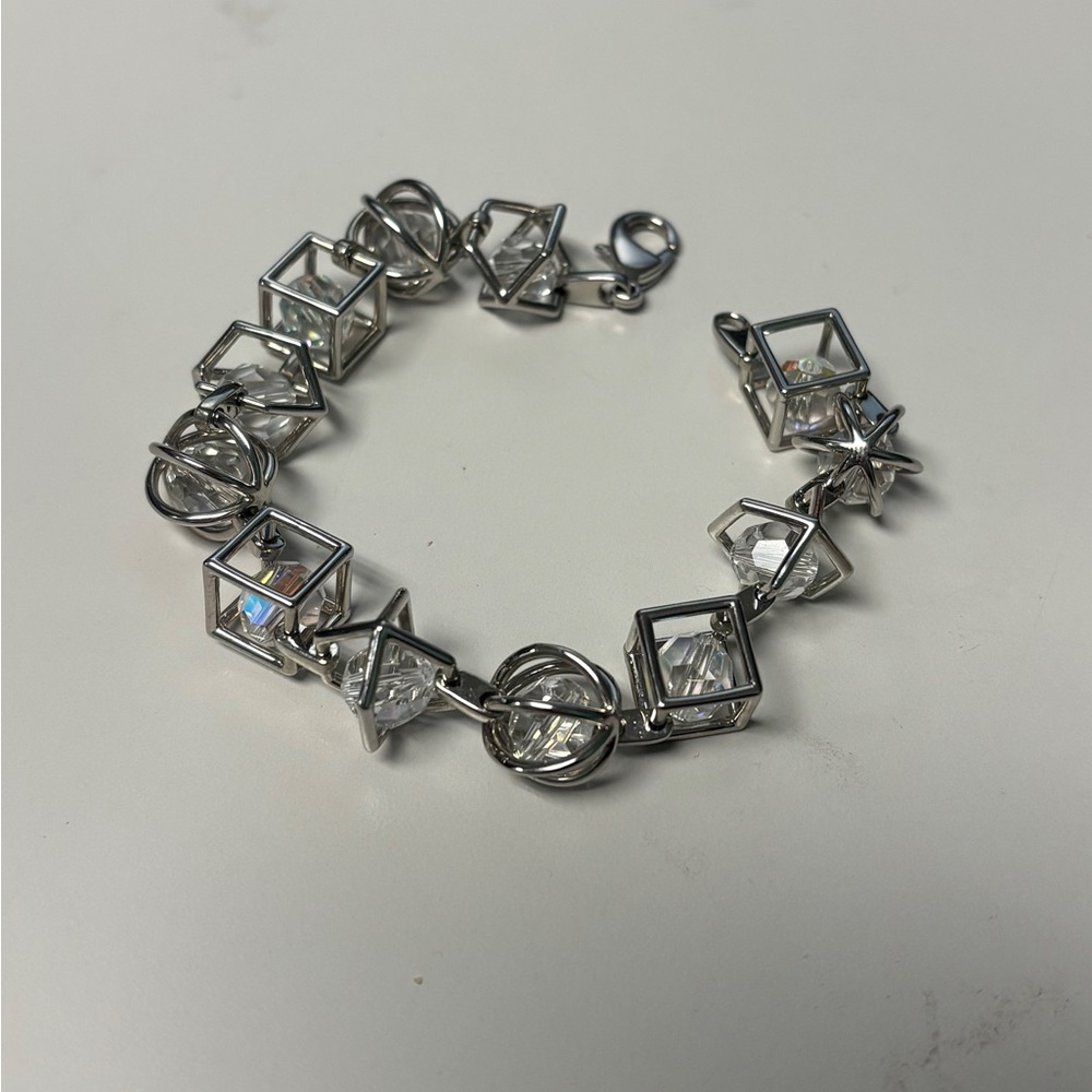 Atelier Swarovski Silver Geometric Bracelet - Picture 2 of 3